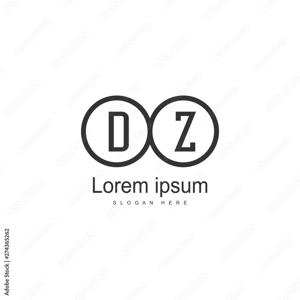 Initial DZ logo template with modern frame. Minimalist DZ letter logo vector illustration Initial DZ logo template with modern frame. Minimalist DZ letter logo vector illustration