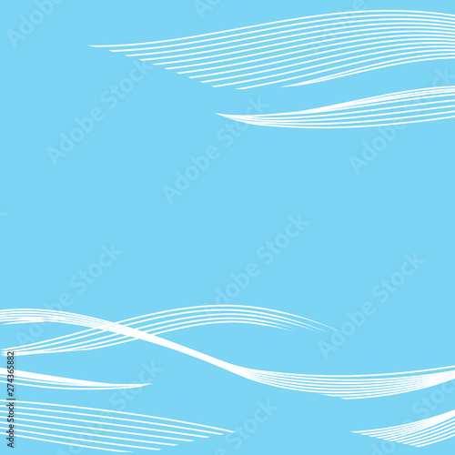 Vector background. Abstract wave element for design. Wave with lines. Blue and white.