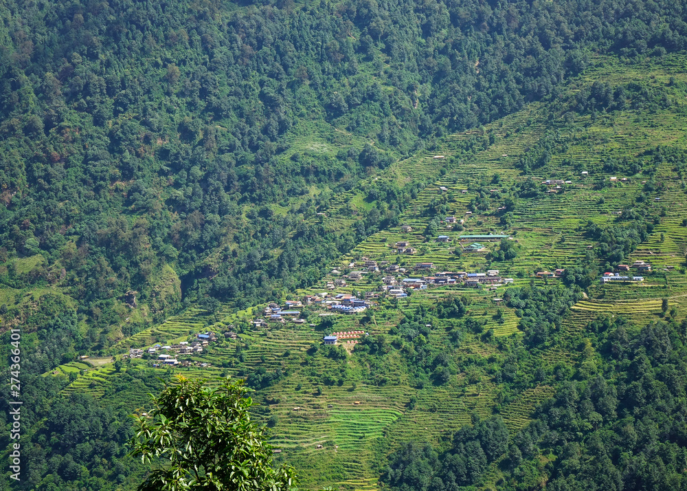 Mountain village in Pokhara, Nepal