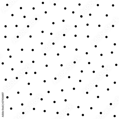 polka dot seamless vector pattern black background. White and black polka dots background. Chaotic elements. Abstract geometric shape texture. Design template for wallpaper,wrapping, textile. 