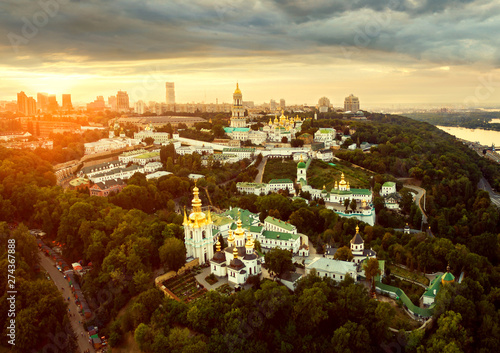 Aerial view of Kiev-Pechersk Lavra monastery, Ukraine