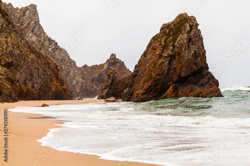 Isolated beach Ursa on Atlantic coast near the Cape Roca