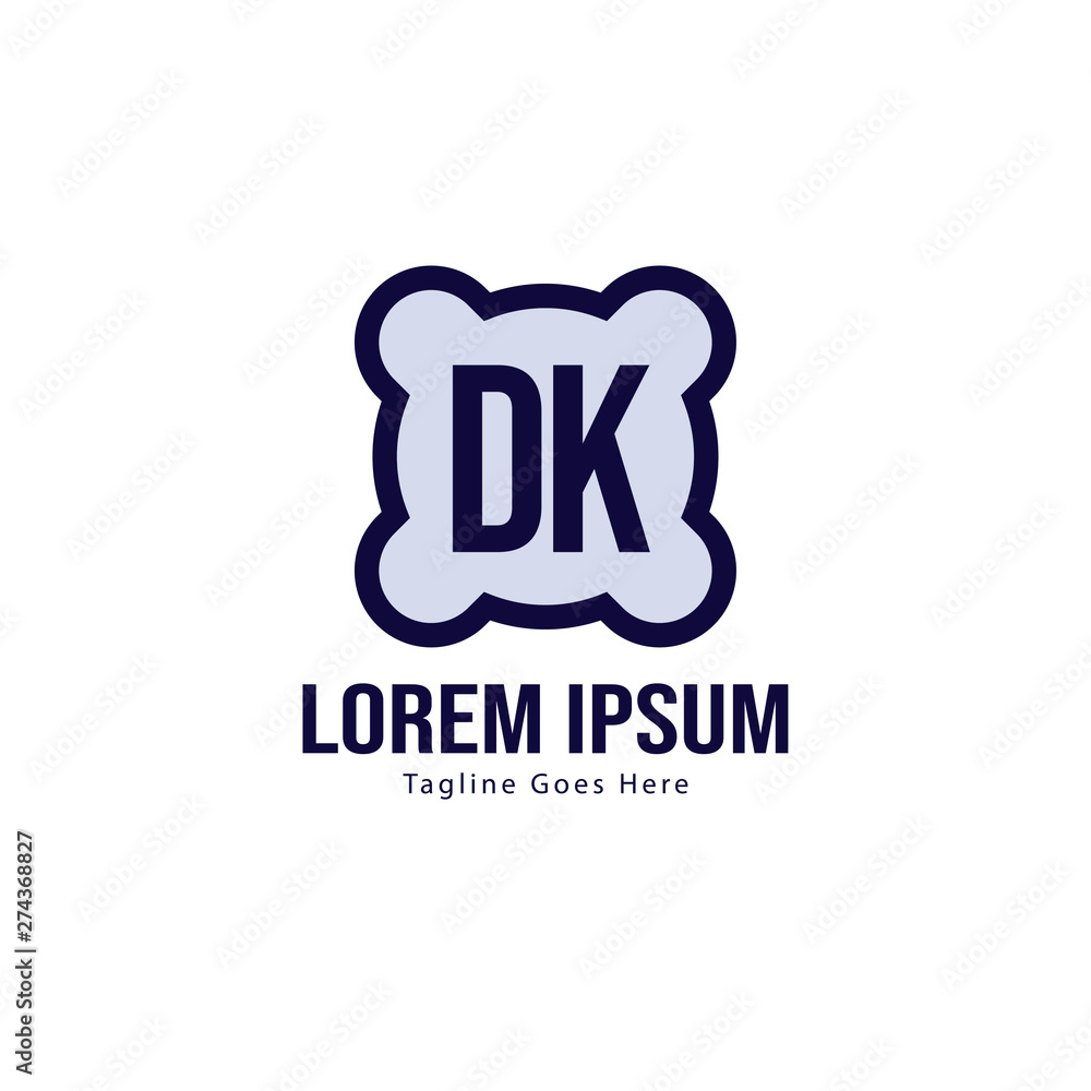 Initial DK logo template with modern frame. Minimalist DK letter logo vector illustration Initial DK logo template with modern frame. Minimalist DK letter logo vector illustration