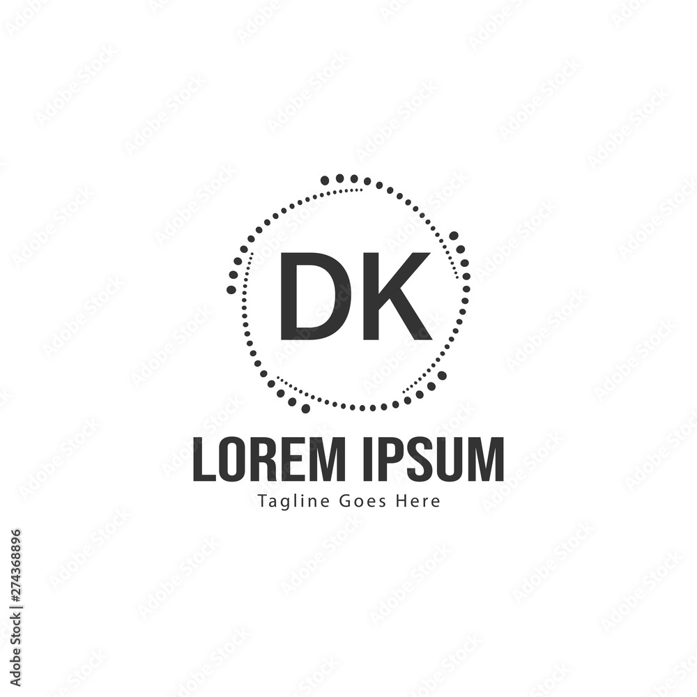 Initial DK logo template with modern frame. Minimalist DK letter logo vector illustration Initial DK logo template with modern frame. Minimalist DK letter logo vector illustration