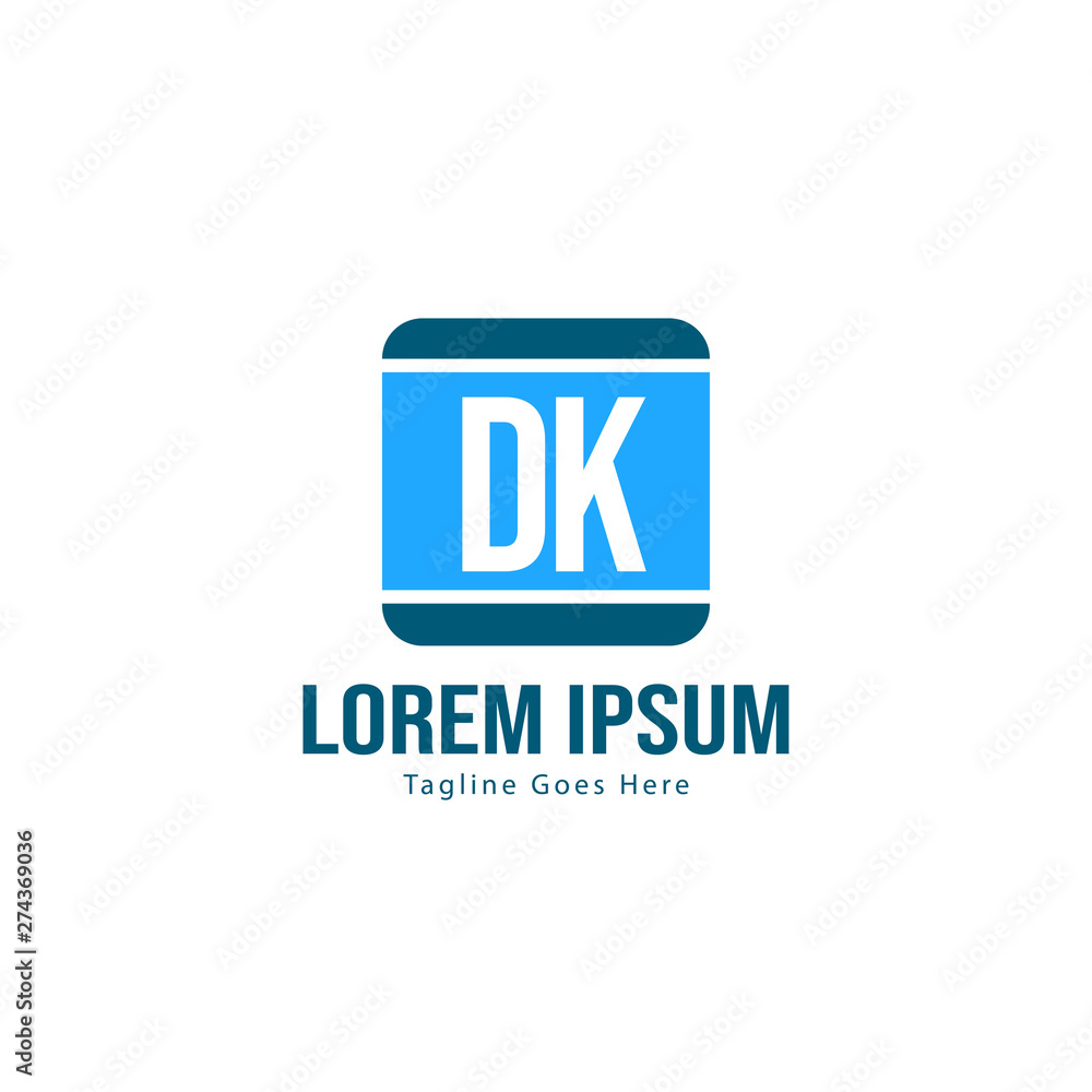 Initial DK logo template with modern frame. Minimalist DK letter logo vector illustration Initial DK logo template with modern frame. Minimalist DK letter logo vector illustration
