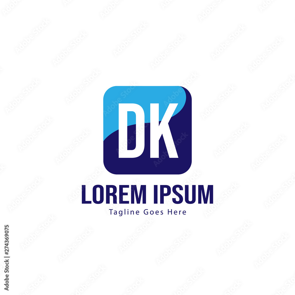 Initial DK logo template with modern frame. Minimalist DK letter logo vector illustration Initial DK logo template with modern frame. Minimalist DK letter logo vector illustration