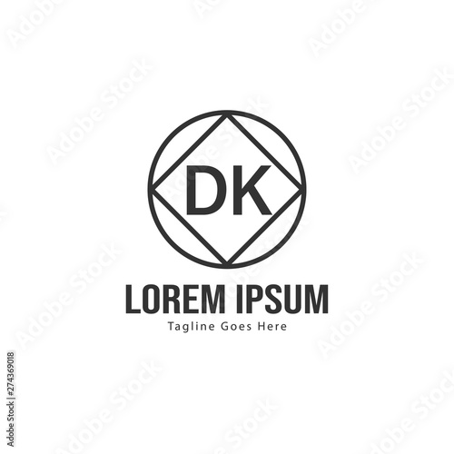 Free Download Initial DK logo template with modern frame. Minimalist DK letter logo vector illustration - GFXLoad