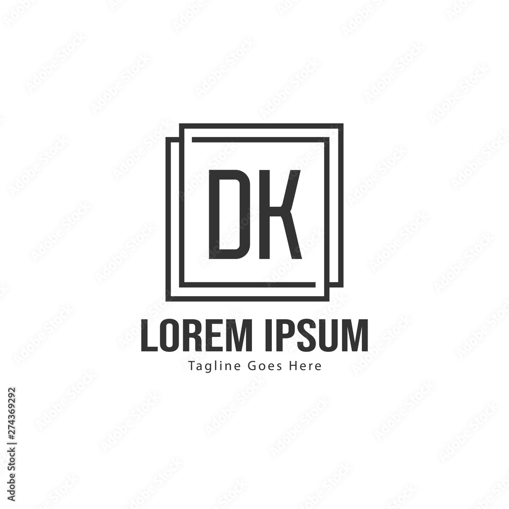 Initial DK logo template with modern frame. Minimalist DK letter logo vector illustration Initial DK logo template with modern frame. Minimalist DK letter logo vector illustration