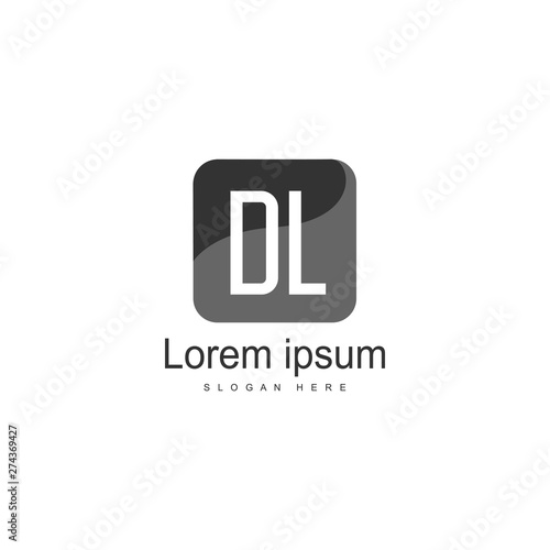 Initial DL logo template with modern frame. Minimalist DL letter logo vector illustration