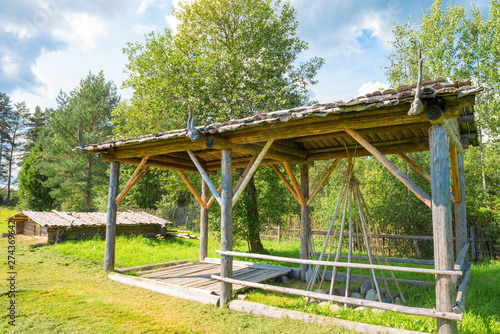 Housekeeping structure for storing hay in a tenth century Slavic village