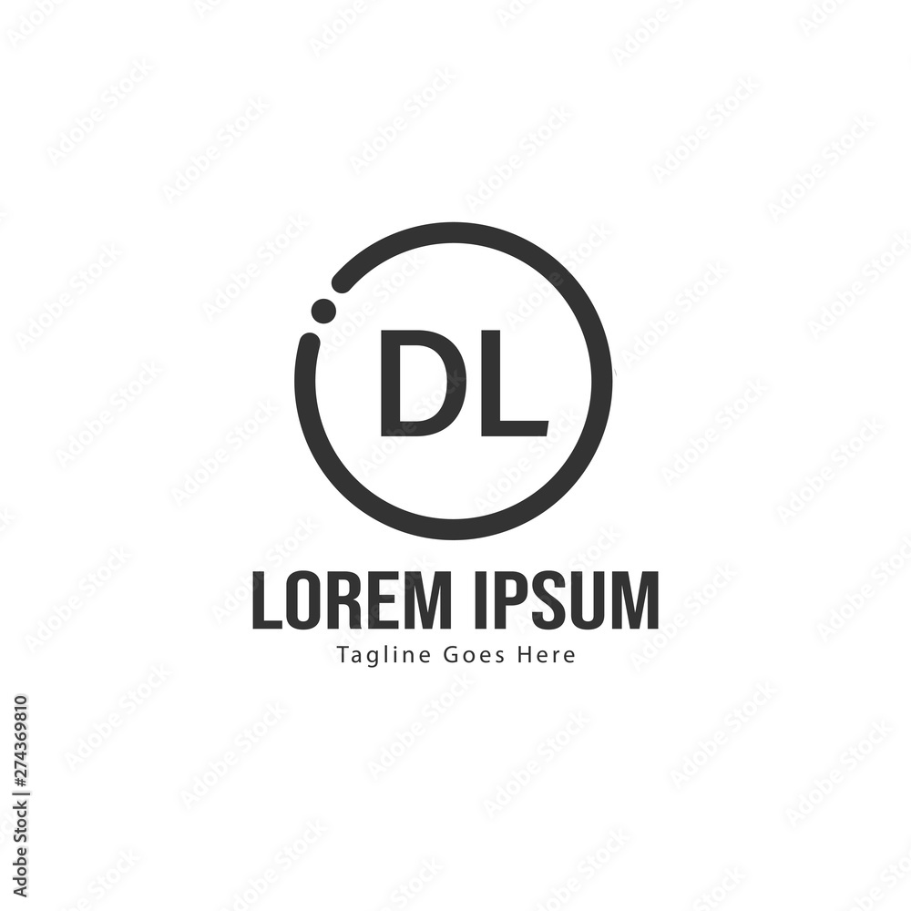 Fototapeta premium Initial DL logo template with modern frame. Minimalist DL letter logo vector illustration