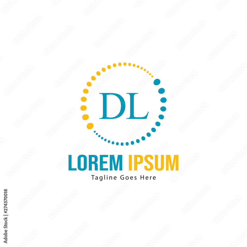 Initial DL logo template with modern frame. Minimalist DL letter logo vector illustration Initial DL logo template with modern frame. Minimalist DL letter logo vector illustration
