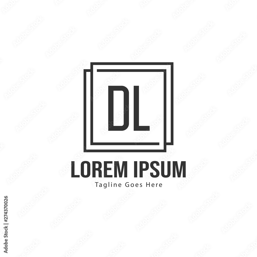 Fototapeta premium Initial DL logo template with modern frame. Minimalist DL letter logo vector illustration