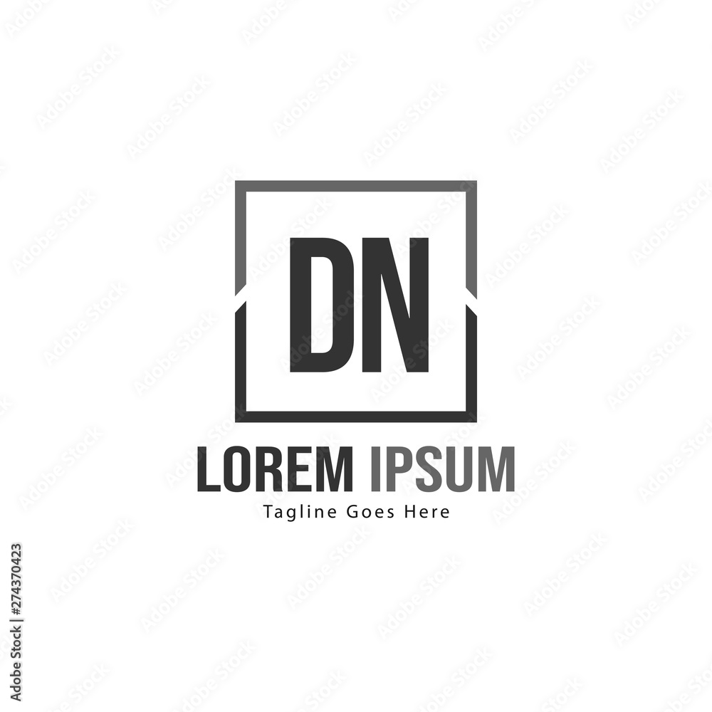 Initial DN logo template with modern frame. Minimalist DN letter logo vector illustration Initial DN logo template with modern frame. Minimalist DN letter logo vector illustration