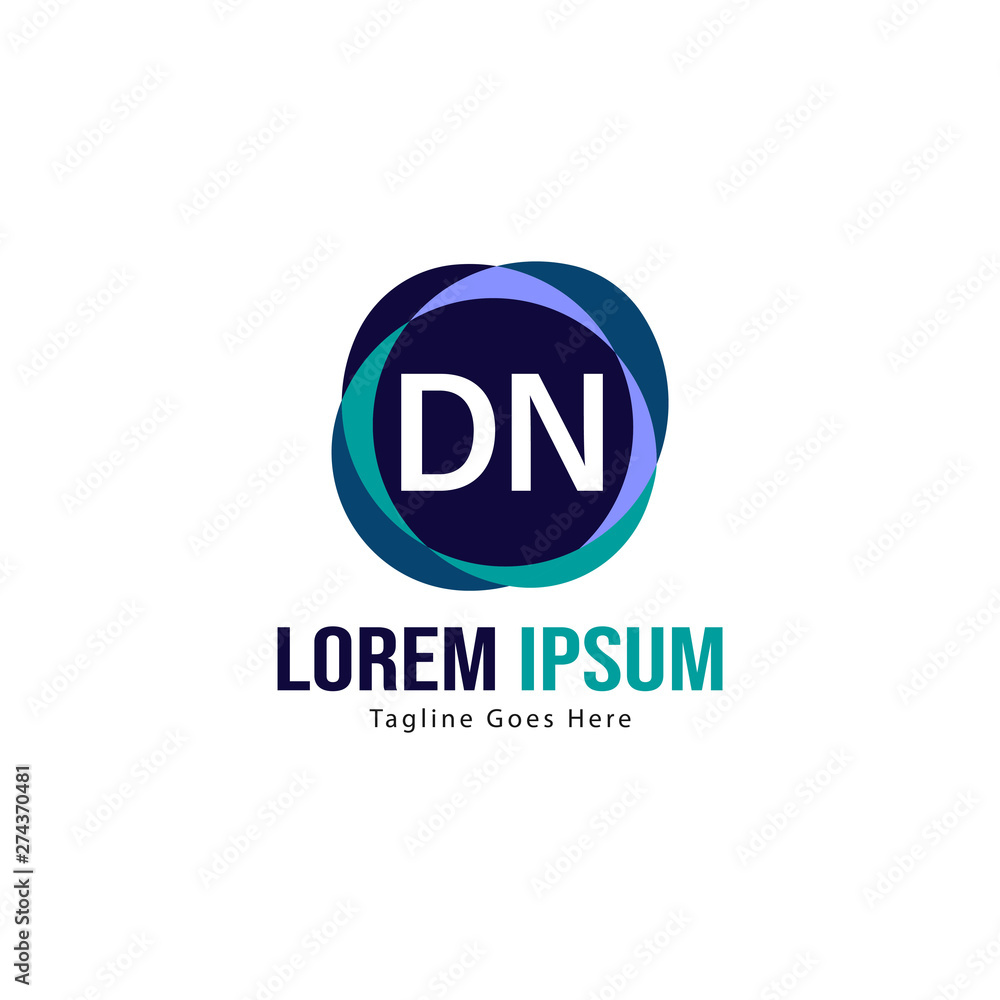Initial DN logo template with modern frame. Minimalist DN letter logo vector illustration Initial DN logo template with modern frame. Minimalist DN letter logo vector illustration