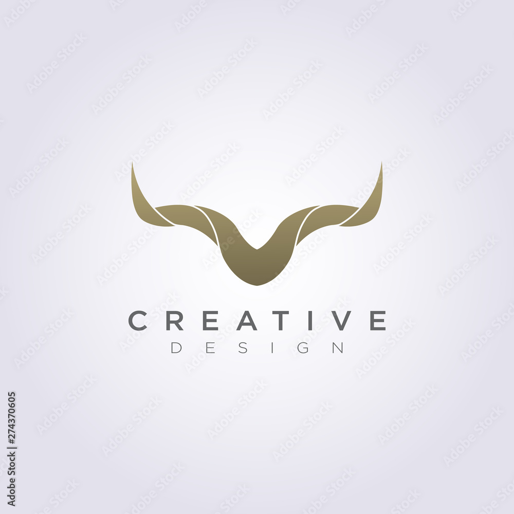 Animal Horn Vector Illustration Design Clipart Symbol Logo Template ...
