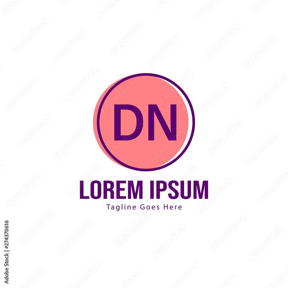 Initial DN logo template with modern frame. Minimalist DN letter logo vector illustration Initial DN logo template with modern frame. Minimalist DN letter logo vector illustration