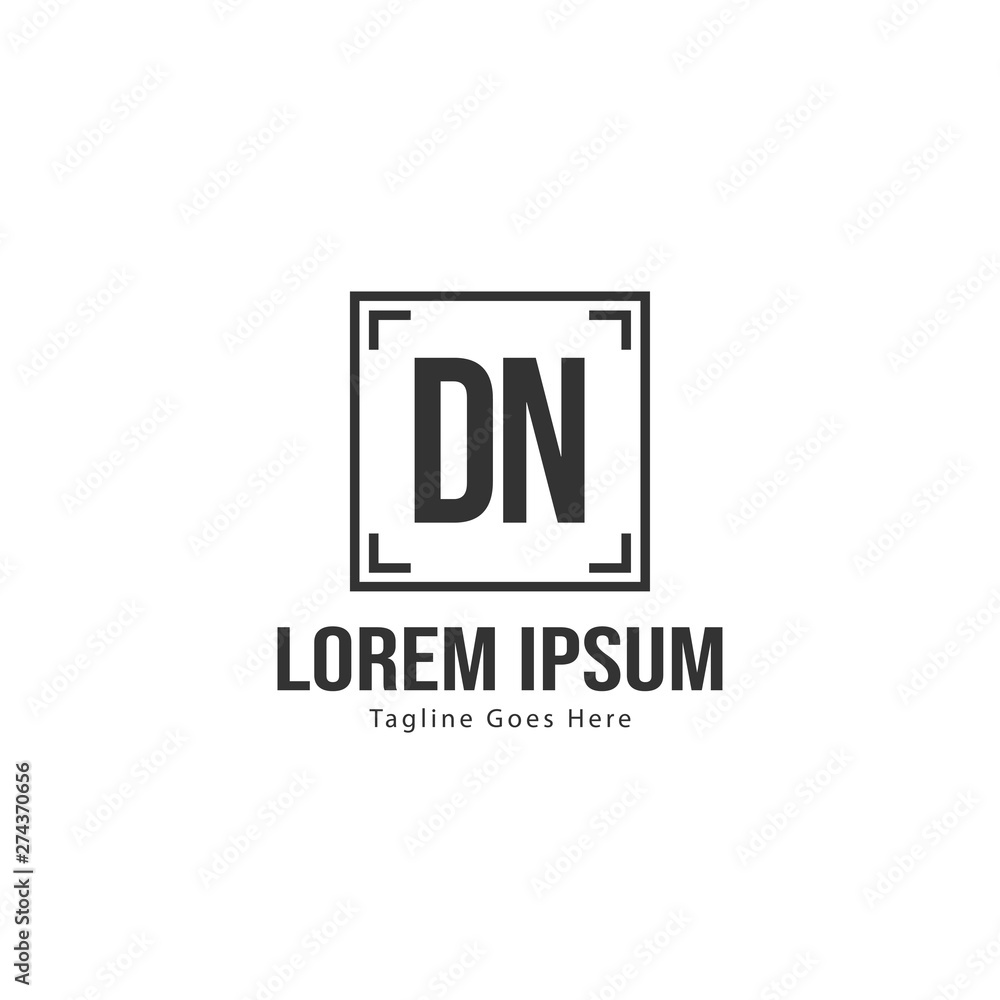 Initial DN logo template with modern frame. Minimalist DN letter logo vector illustration Initial DN logo template with modern frame. Minimalist DN letter logo vector illustration