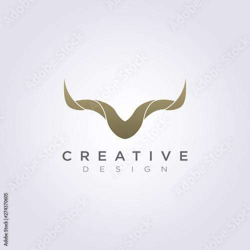 Animal Horn Vector Illustration Design Clipart Symbol Logo Template