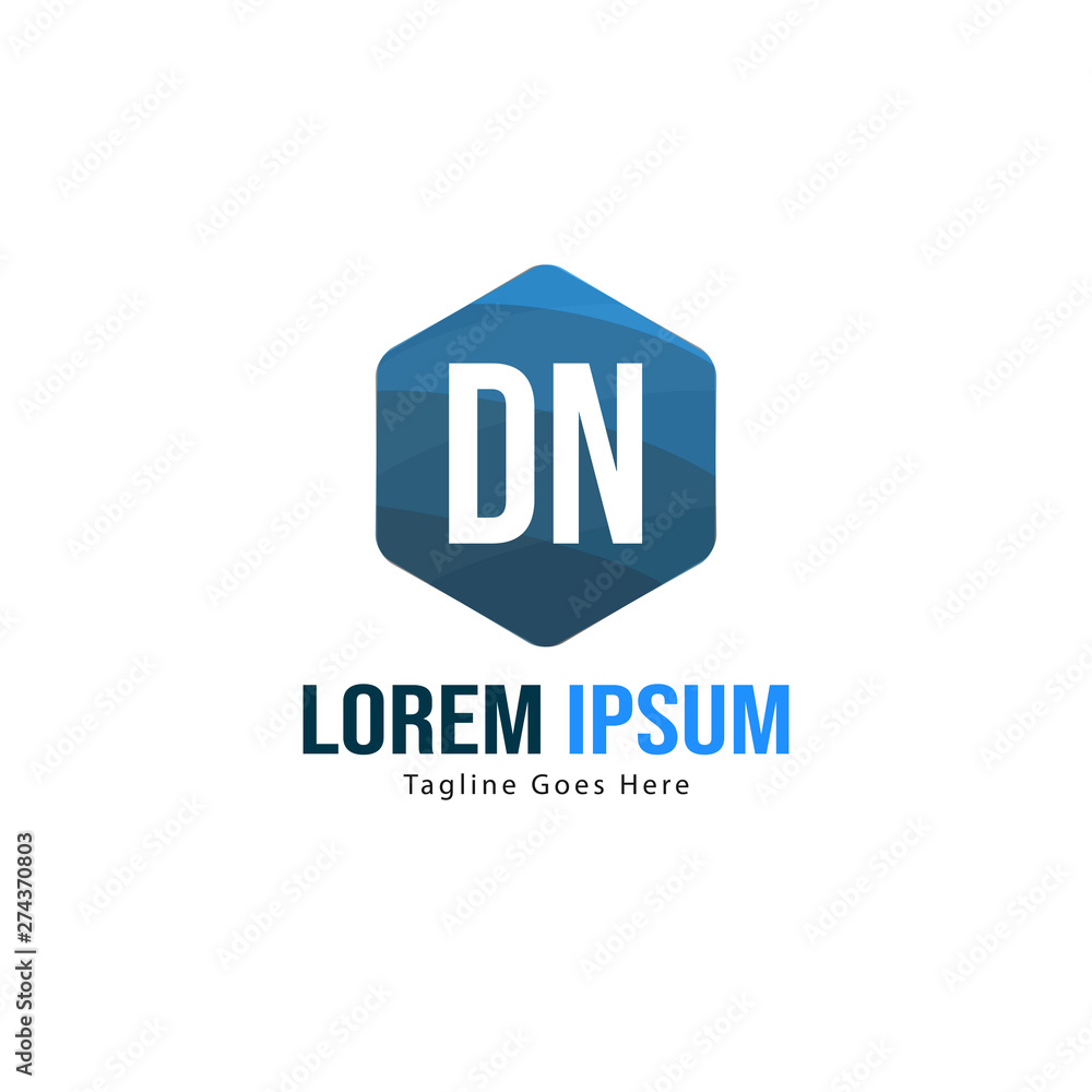 Initial DN logo template with modern frame. Minimalist DN letter logo vector illustration Initial DN logo template with modern frame. Minimalist DN letter logo vector illustration