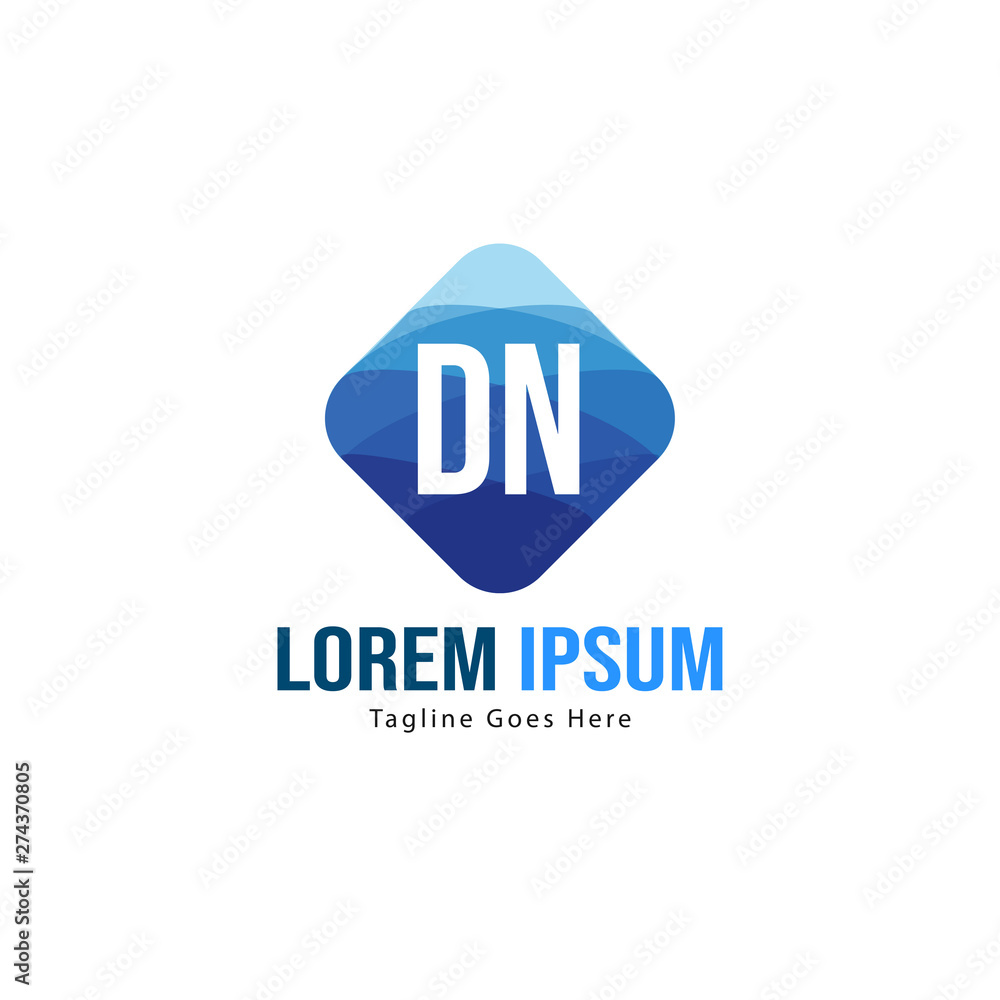 Initial DN logo template with modern frame. Minimalist DN letter logo vector illustration Initial DN logo template with modern frame. Minimalist DN letter logo vector illustration