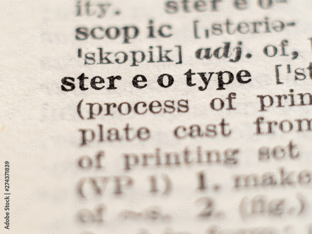 Dictionary definition of word stereotype, selective focus. - obrazy, fototapety, plakaty 