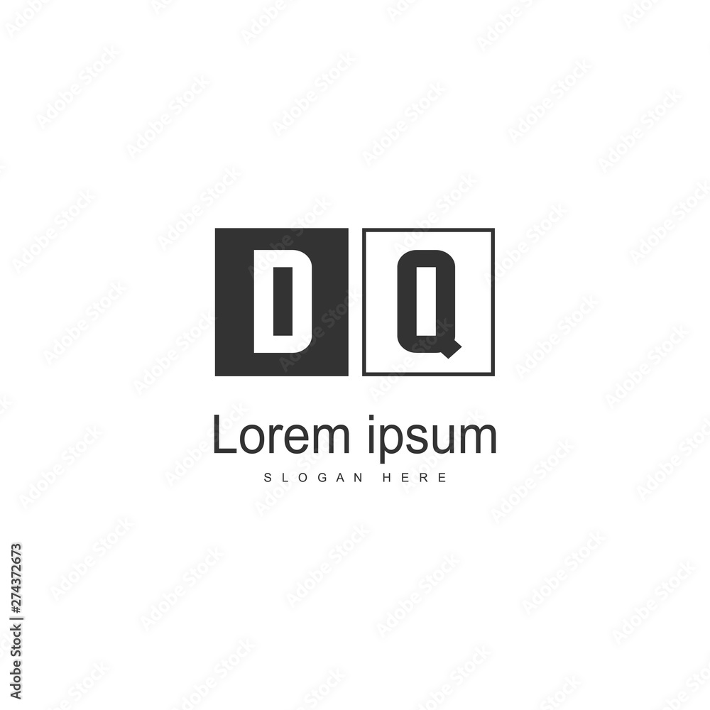 Initial DQ logo template with modern frame. Minimalist DQ letter logo vector illustration Initial DQ logo template with modern frame. Minimalist DQ letter logo vector illustration