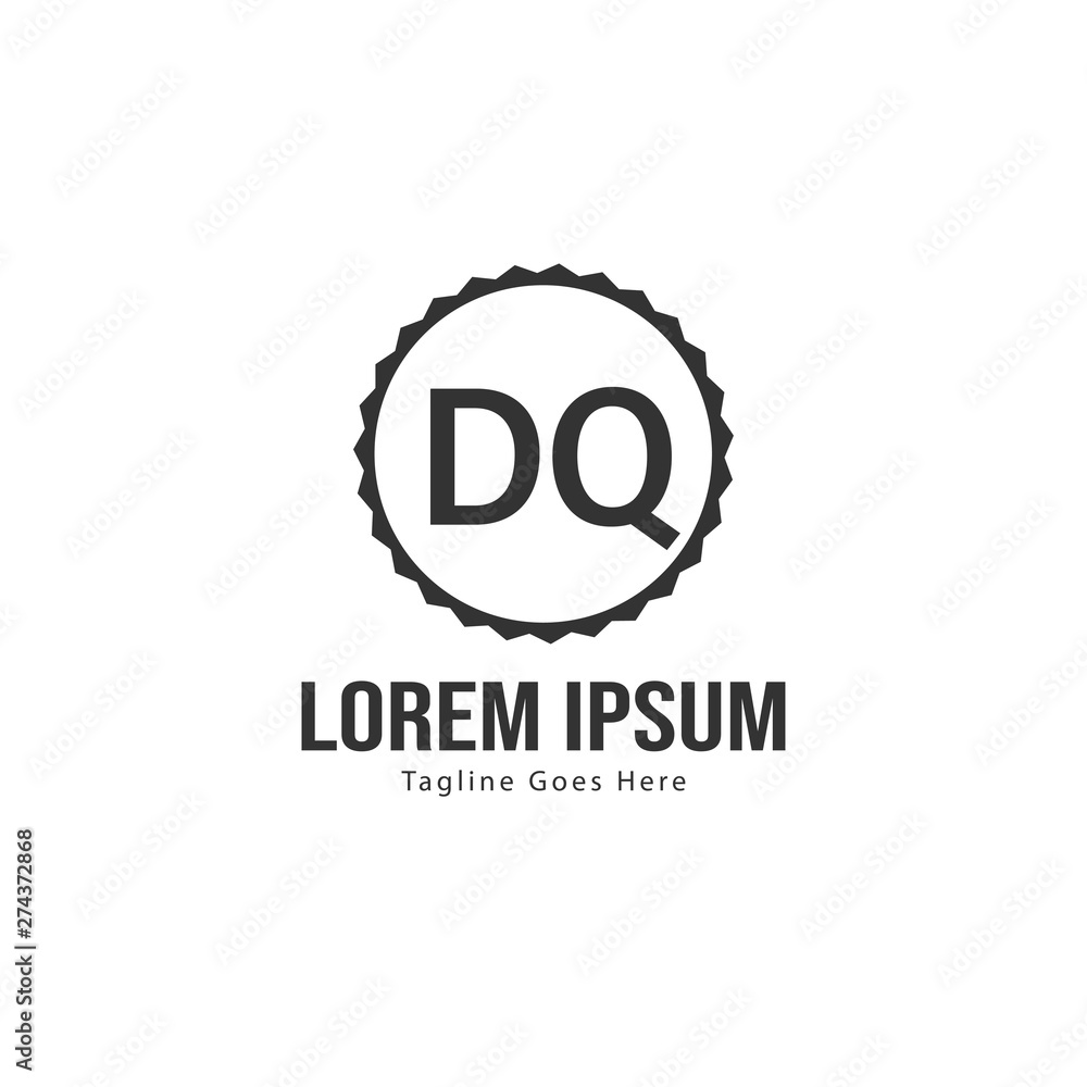 Initial DQ logo template with modern frame. Minimalist DQ letter logo vector illustration Initial DQ logo template with modern frame. Minimalist DQ letter logo vector illustration