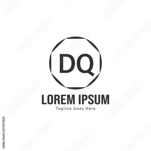 Free Download Initial DQ logo template with modern frame. Minimalist DQ letter logo vector illustration - GFXLoad