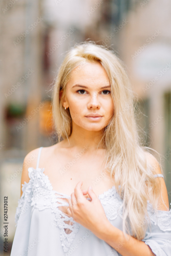 Beautiful girl with lights in Montenegro. Photo shoot on the evening and night streets of Kotor. Beautiful girl with lights in Montenegro. Photo shoot on the evening and night streets of Kotor.