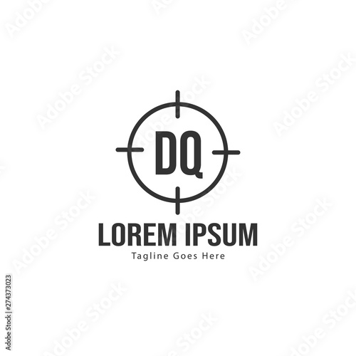 Initial DQ logo template with modern frame. Minimalist DQ letter logo vector illustration