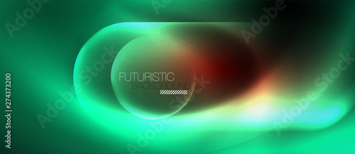 Neon glowing techno lines, blue hi-tech futuristic abstract background template