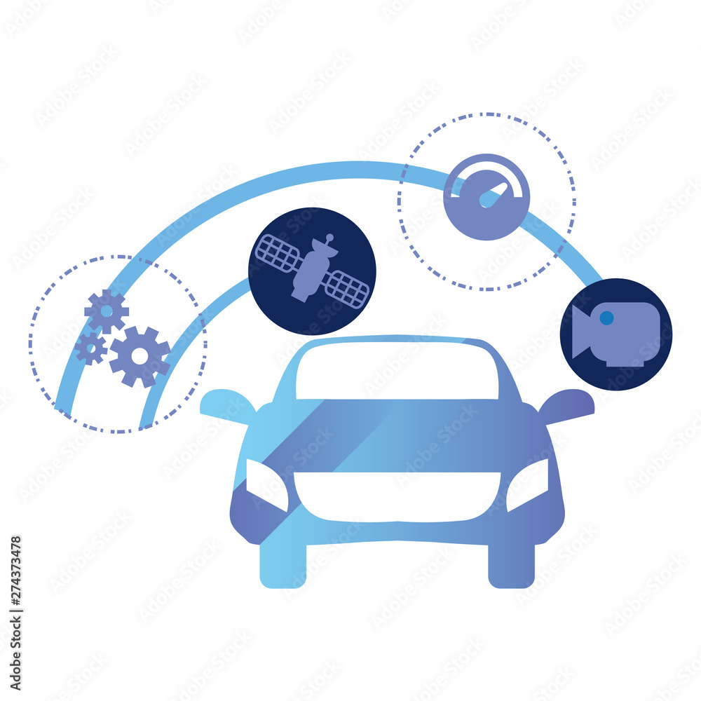 autonomous smart car icon vector ilustration