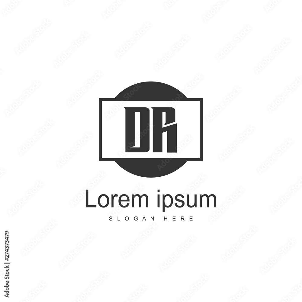 Initial DR logo template with modern frame. Minimalist DR letter logo vector illustration Initial DR logo template with modern frame. Minimalist DR letter logo vector illustration