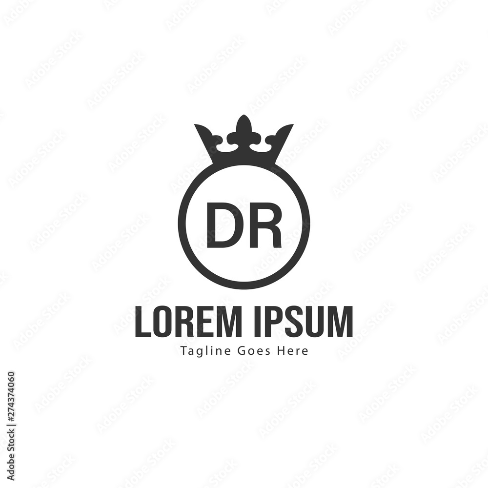 Initial DR logo template with modern frame. Minimalist DR letter logo vector illustration Initial DR logo template with modern frame. Minimalist DR letter logo vector illustration