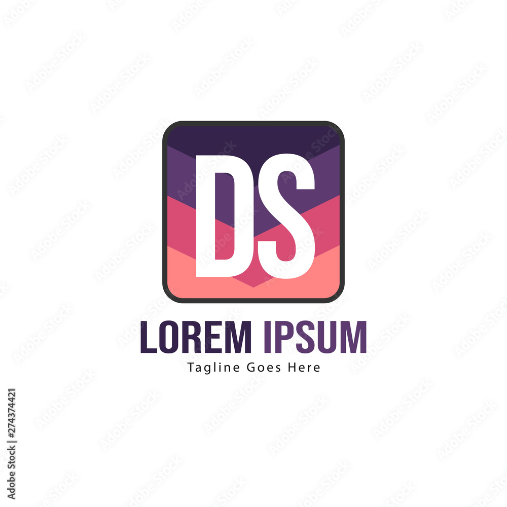 Initial DS logo template with modern frame. Minimalist DS letter logo vector illustration Initial DS logo template with modern frame. Minimalist DS letter logo vector illustration