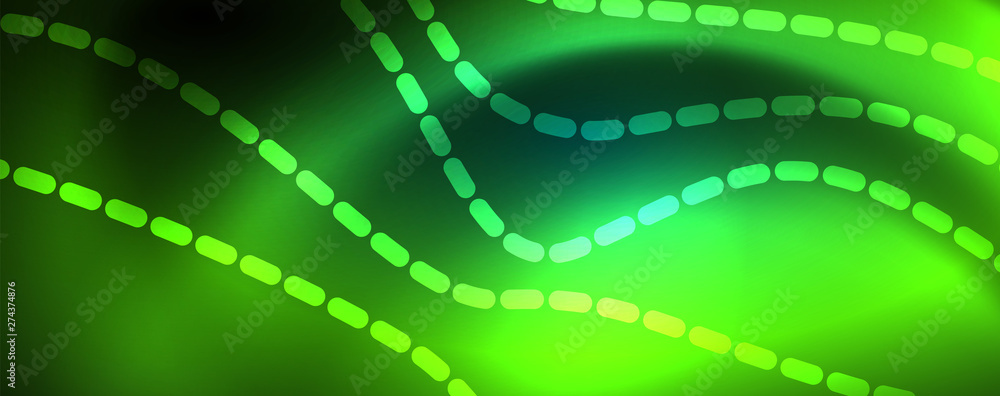 Shiny neon vector wave line abstract background, motion concept