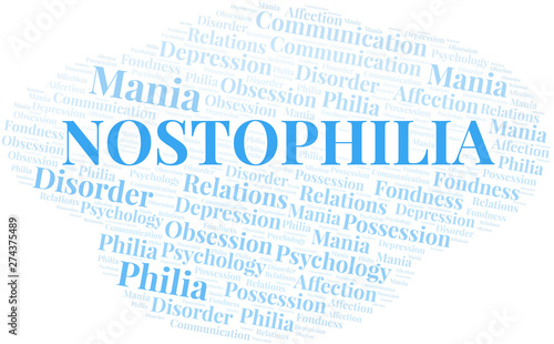 Nostophilia word cloud. Type of Philia.