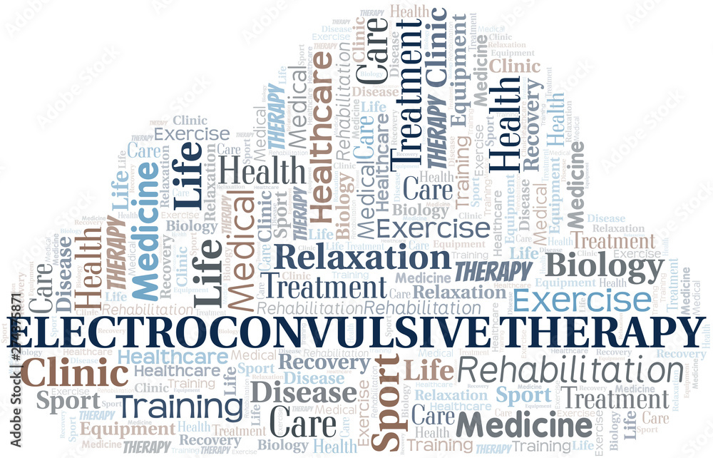 Obraz premium Electroconvulsive Therapy word cloud. Wordcloud made with text only.