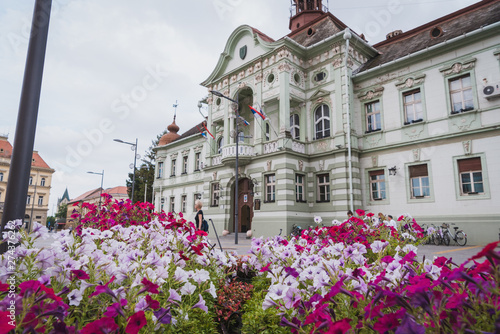 floral arrangement in front of the City Hall in Zrenjanin