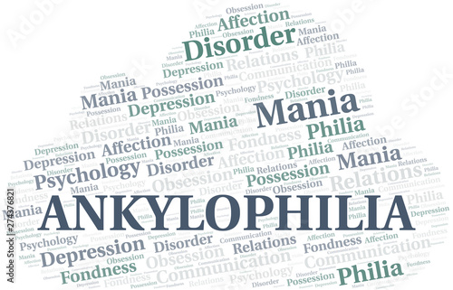 Ankylophilia word cloud. Type of Philia.