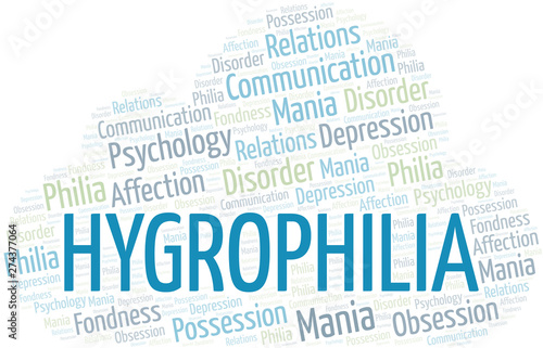 Hygrophilia word cloud. Type of Philia.