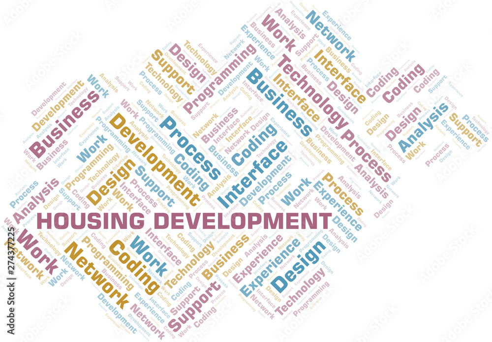 Housing Development word cloud. Wordcloud made with text only.