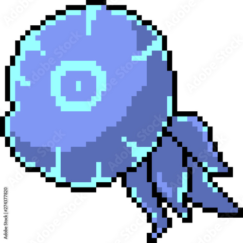 Photography vector pixel art jelyfish monster