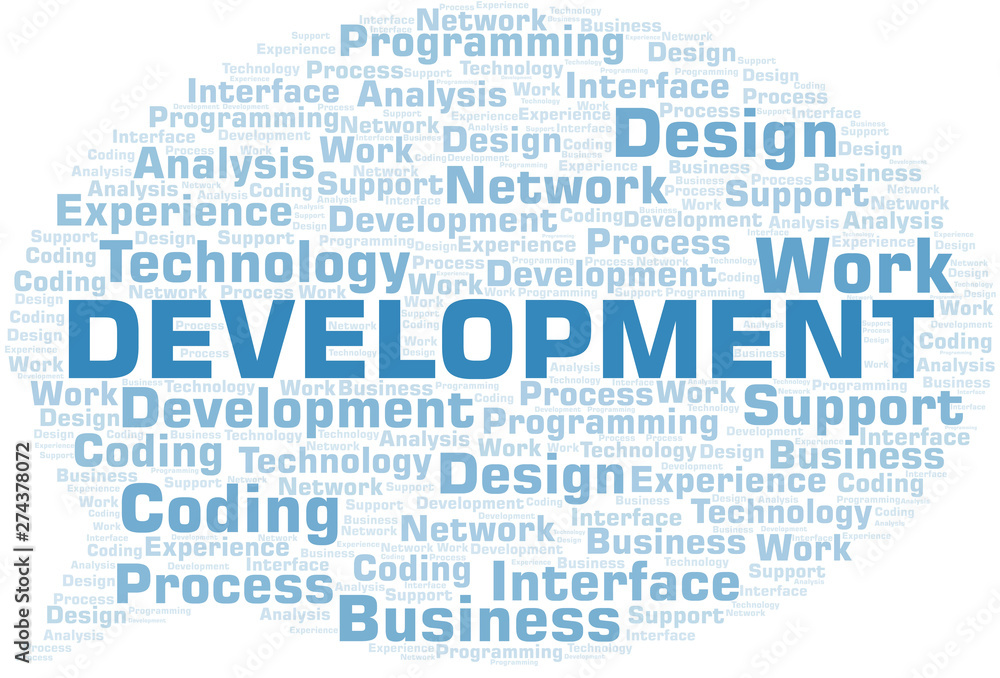 Development word cloud. Wordcloud made with text only.