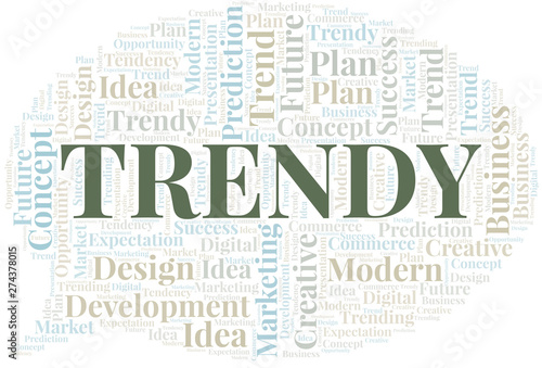 Trendy word cloud. Wordcloud made with text only.