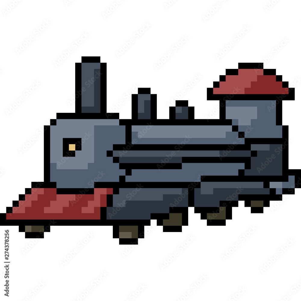 vector pixel art old train