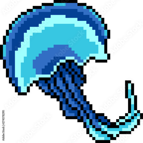 Fototapeta vector pixel art jelyfish monster