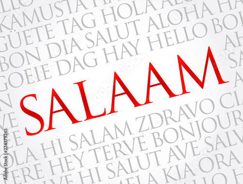SALAAM (Hello Greeting in Persian,Farsi) word cloud in different languages of the world