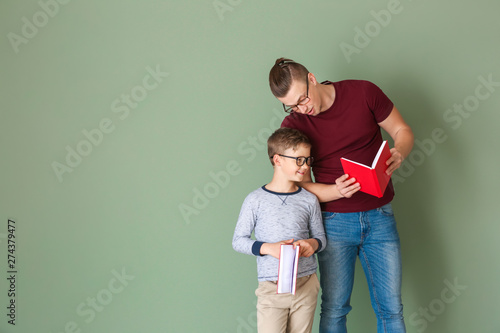 Portrait of father and son ...